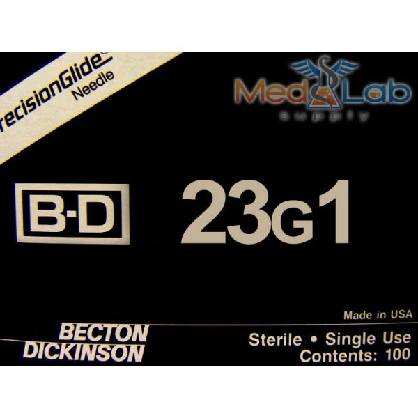 BD PrecisionGlide Hypodermic Needles 23g x 1.25", BX 100
