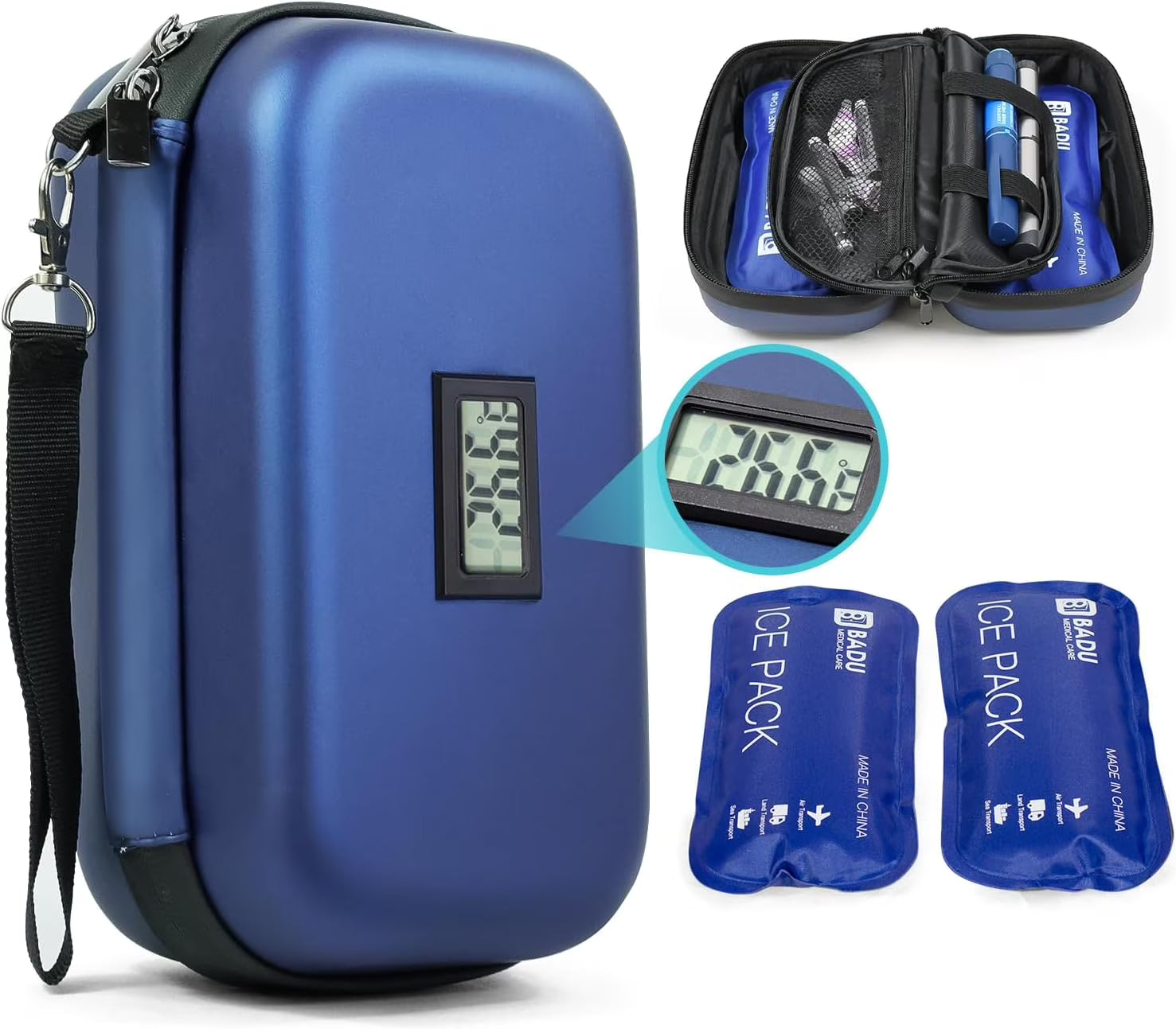 TSA Approved Portable Diabetic Cooler, Travel Bag, Includes 2 Ice Packs