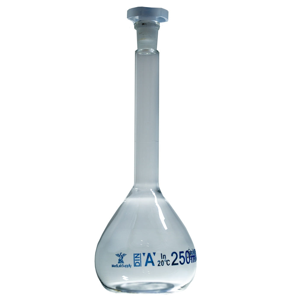 Volumetric Flask, 250ML, Qty 1, by Med Lab Supply