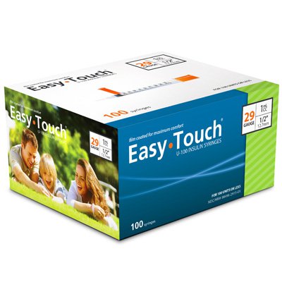 Easy Touch Diabetic Syringe 1ml x  29g, x .5 inch needle, Qty. 100