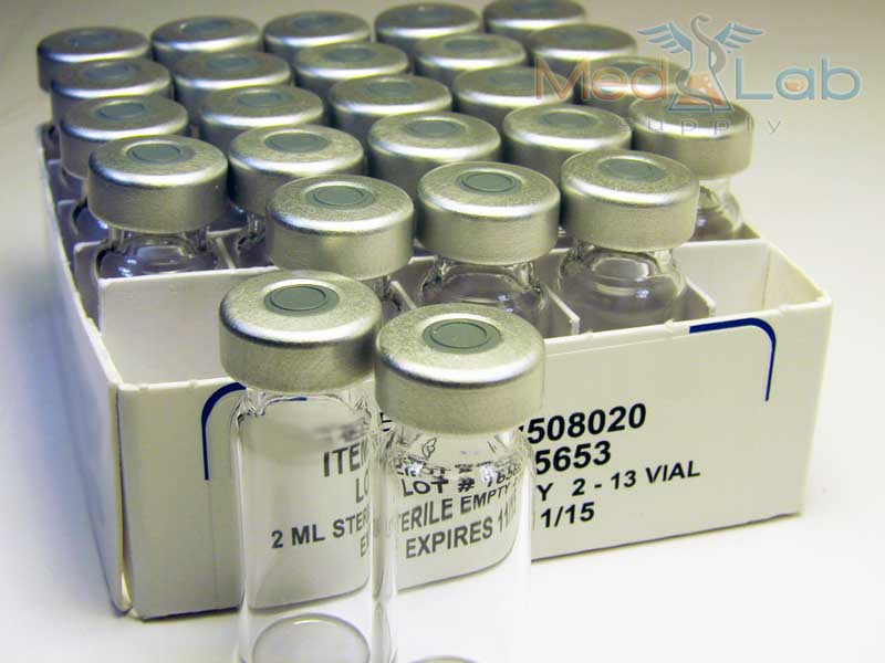 2ml Clear Sealed Sterile Glass Vial-Silver (Qty. 25)