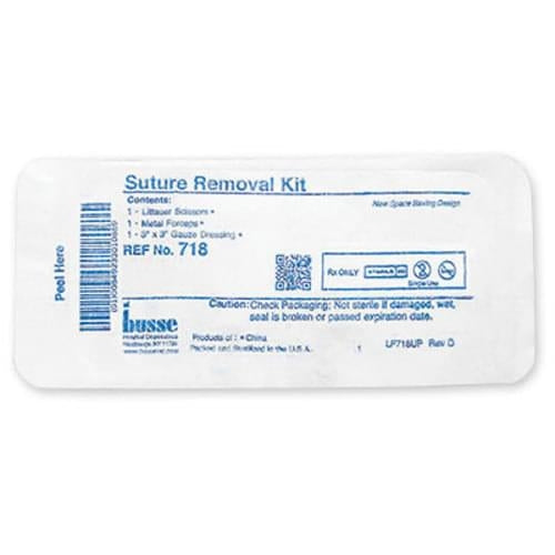 Sterile Suture Removal Kit with Littauer Scissors & 4" Metal Forceps, 718