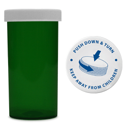 Colored Capsule Bottles Green Color - 30 Dram Size (Qty. 12)