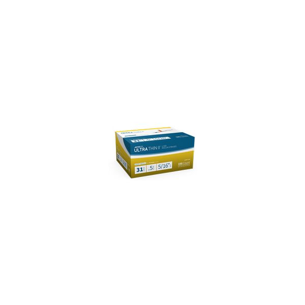 Aimsco UltraThin Insulin Syringe 0.5cc x 31g, x 5/16 inch needle, Qty. 100