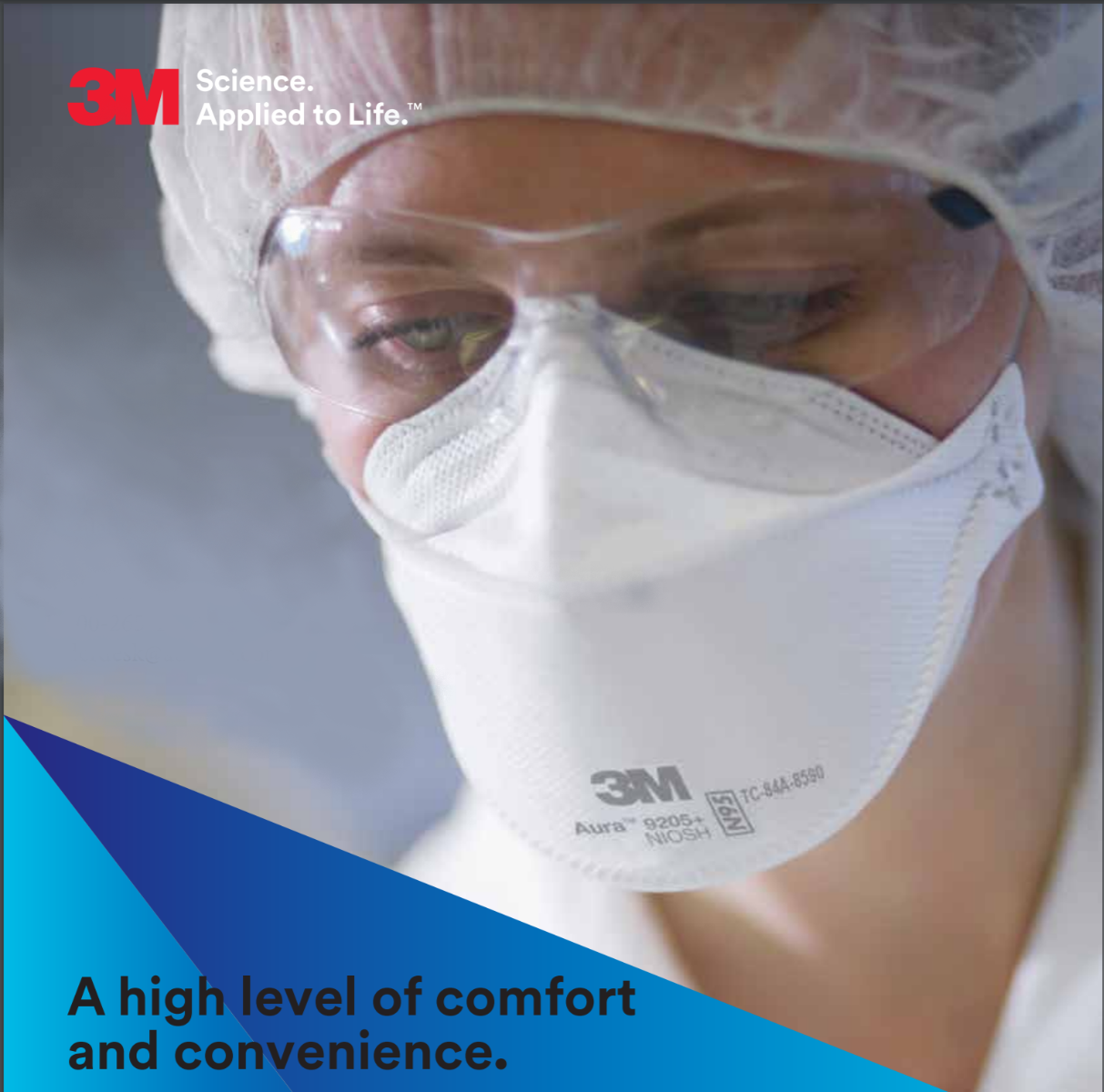 3M 9205+ Aura Niosh N95 Particulate Respirator.  99+% Filtration Efficiency.  Individually Sealed.