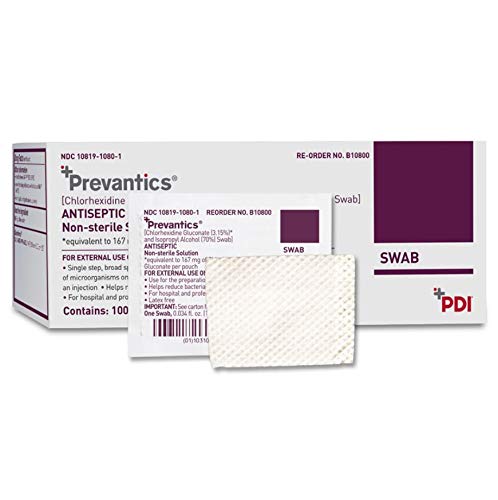 PDI Prevantics Swab (prep pad), 3.125" x 1.125", Box of 100