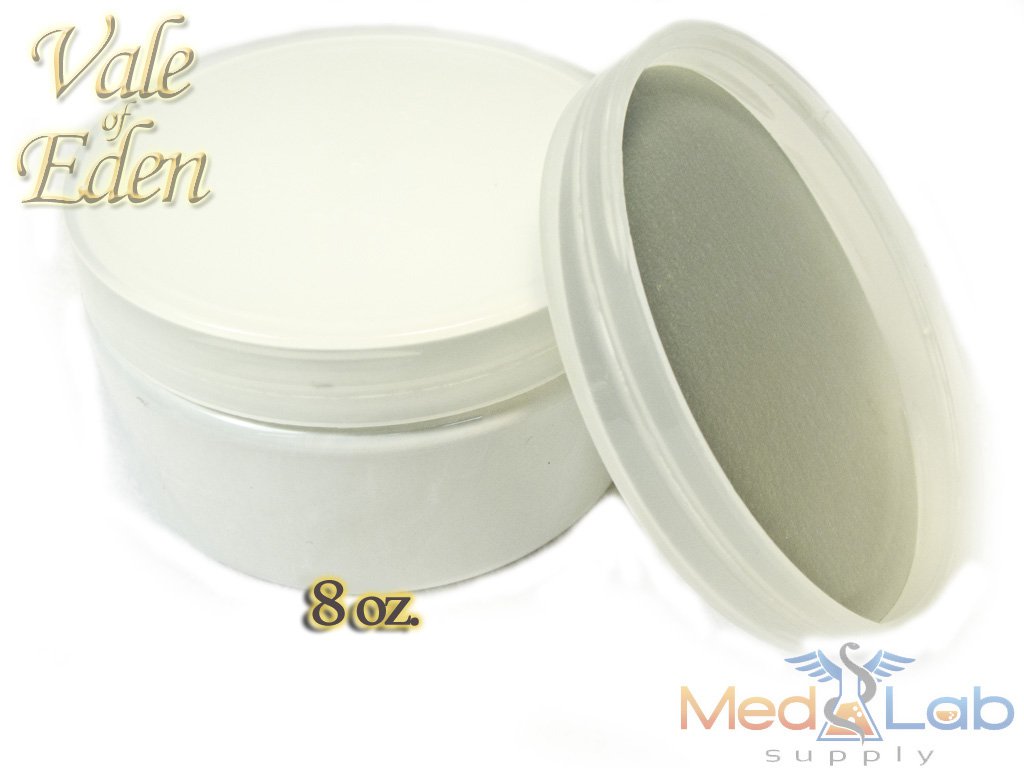 Empty White Jar and Lid 8 oz.