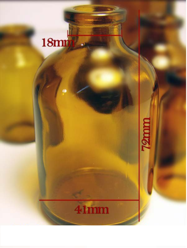 RLS 50ml Molded Amber Glass Serum Vials (Qty. 336)
