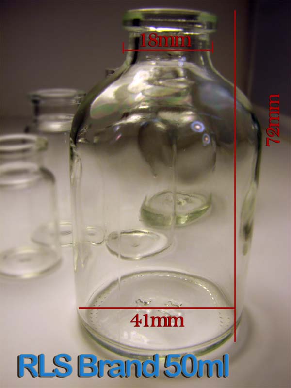 RLS 50ML Molded Clear Glass Serum Vials  (Qty. 324)