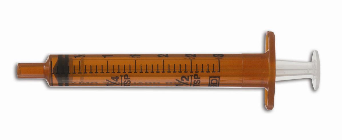 BD Oral Dispensing Syringe, 10mL, Amber, 100/BX
