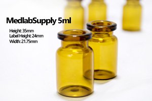 RLS 5ML Tubular Amber Glass Serum Vials (Qty. 1800)