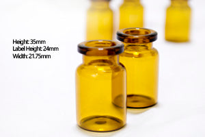 RLS 5ML Tubular Amber Glass Serum Vials (Qty. 1)