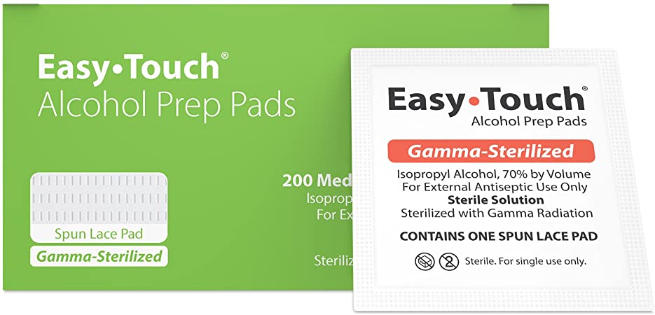 Easy Touch Alcohol Prep Pads, Box of 200