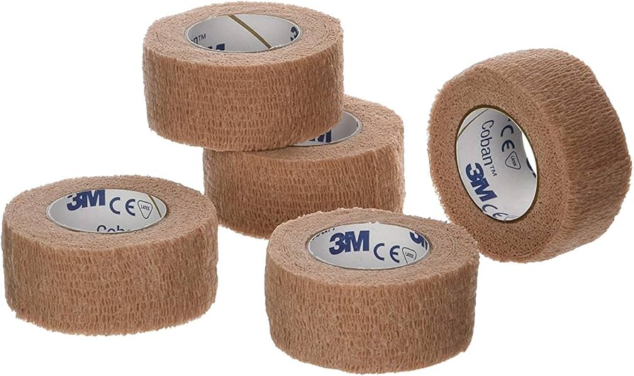 3M Coban Self-Adherent Wrap, 1" x 5 yds, Tan, 1581, Pack of 5