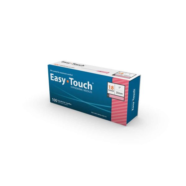 Easy Touch Sterile Hypodermic Needle 18g x 1", 100/BX