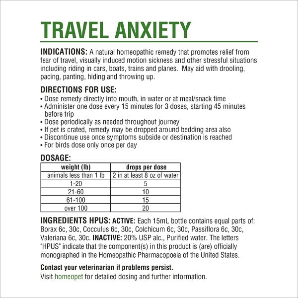 HomeoPet Travel Anxiety-15mL