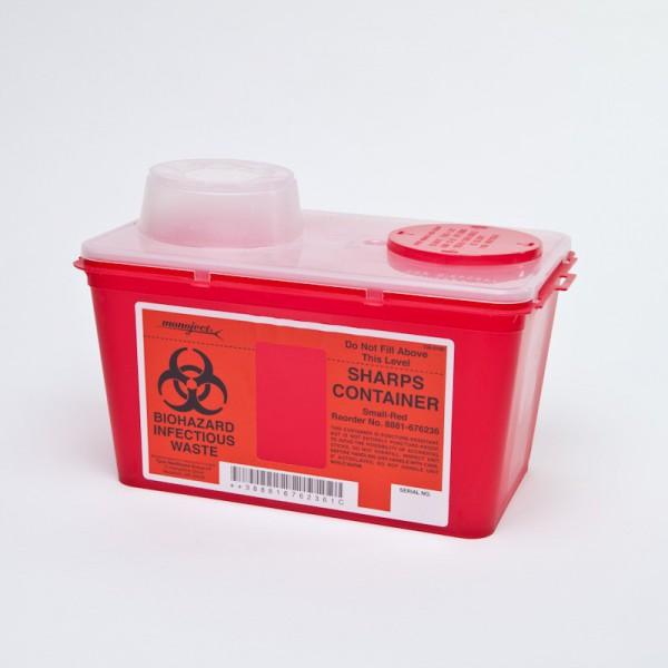 Sharps-A-Gator Chimney Top Containers, Red, 4 Quarts