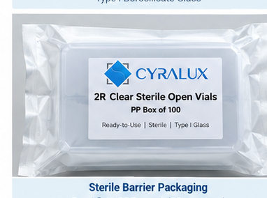CyraLux Open Sterile Glass Vials — Product Catalog