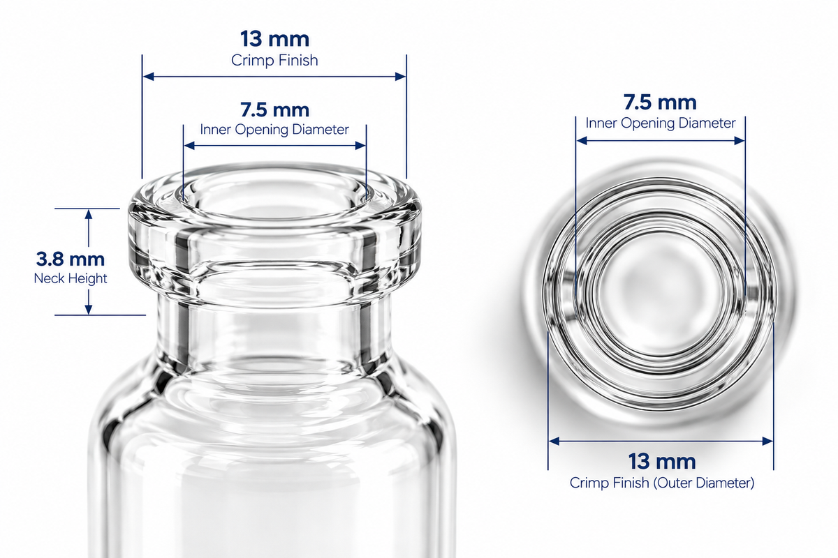 2R Glass open vial Neck View