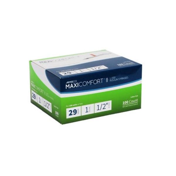 Aimsco UltraThin Insulin Syringe 1ml x 30g, x 5/16 inch needle, Qty. 100