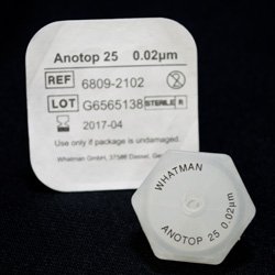 Whatman® Anotop 25, Sterile Syringe filters, 0.02 Micrometer pore size