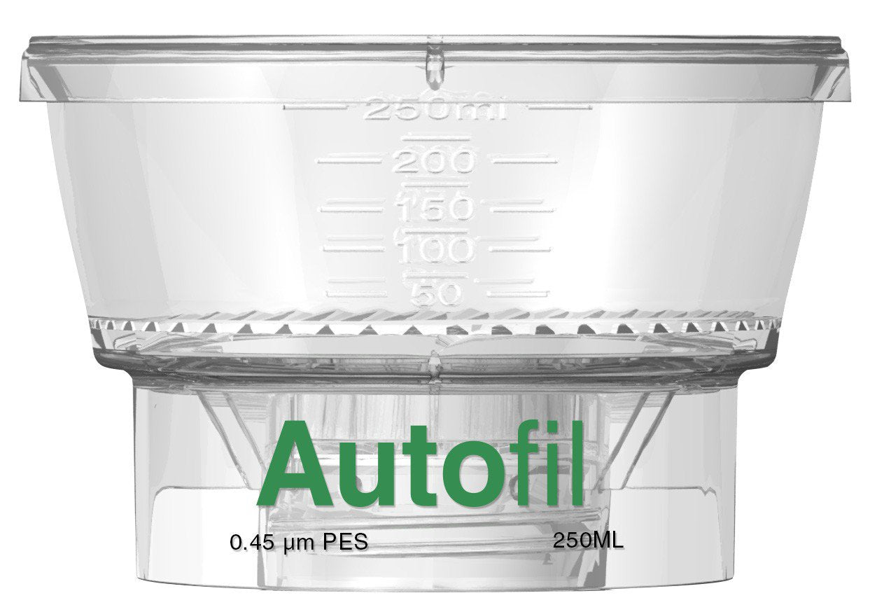 Autofil PES Bottle-Top Filter Funnel Only, 250 mL, 0.45µm, Qty. 12