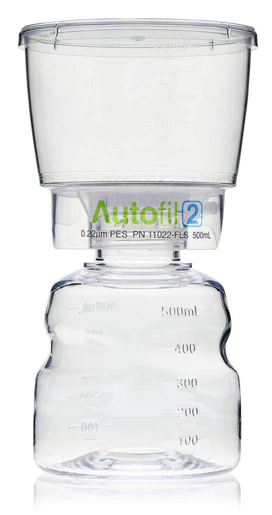Autofil 2 Sterile Bottle Top Filtration, Full Assembly, 500mL, PES, 0.22um, Qty. 1