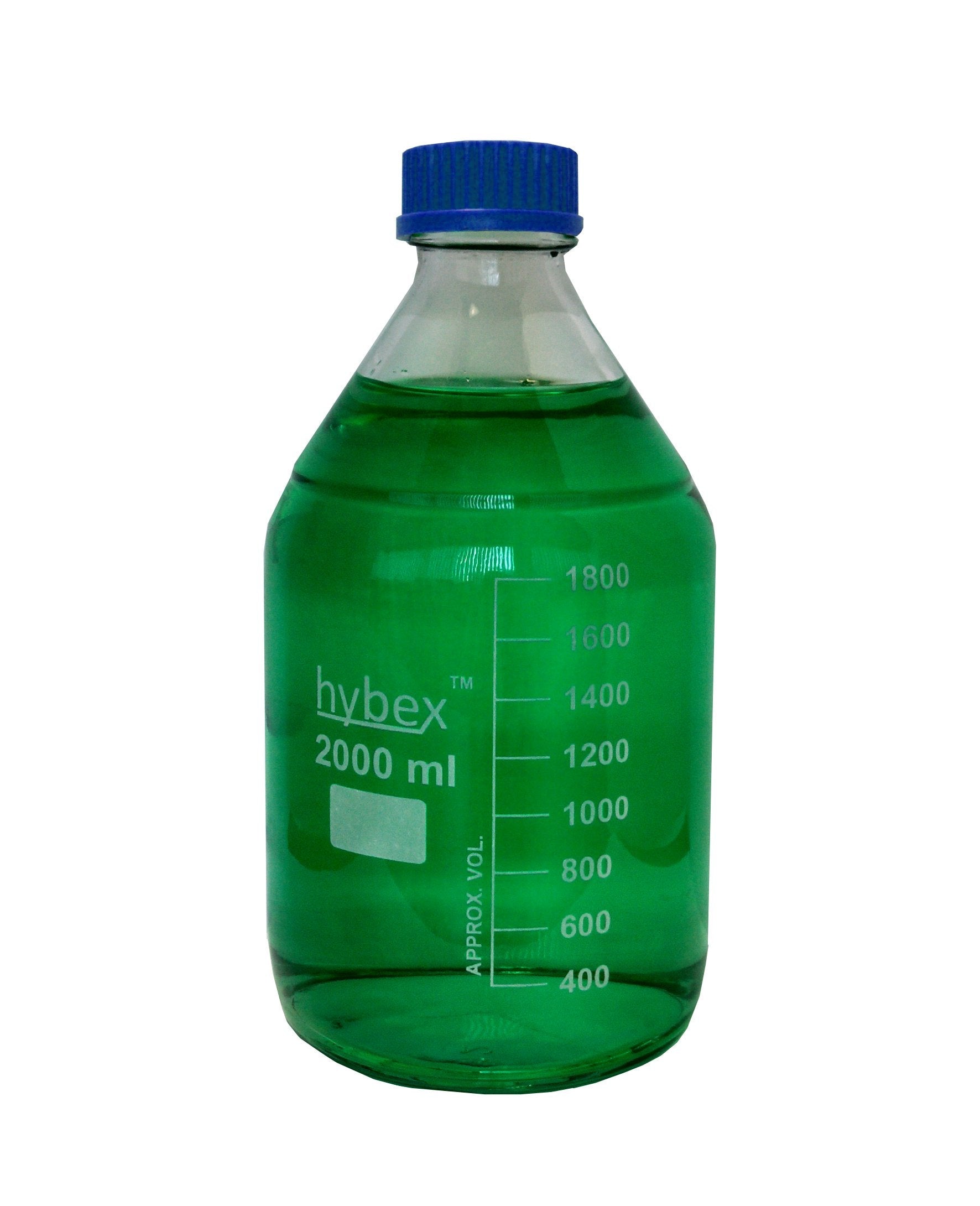 2000ml Hybex Glass Media Bottle, Blue, Qty. 1