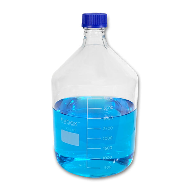5 Liters, Hybex Glass Media Bottle, Blue, Qty. 1