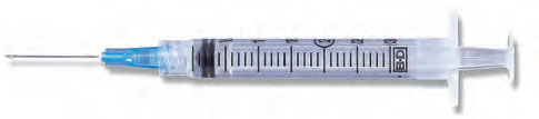 BD Luer-Lok Syringe Tip, PresicionGlide Needle, 3ML 22g x 1.5", 800/CS