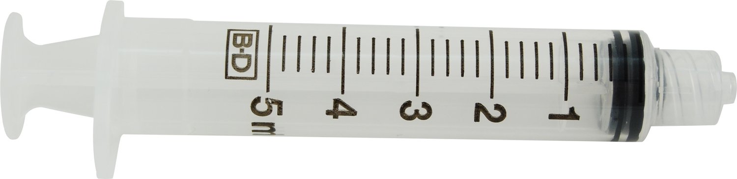 BD 5cc Syringe Only, Luer Lock Tip, 125 BX