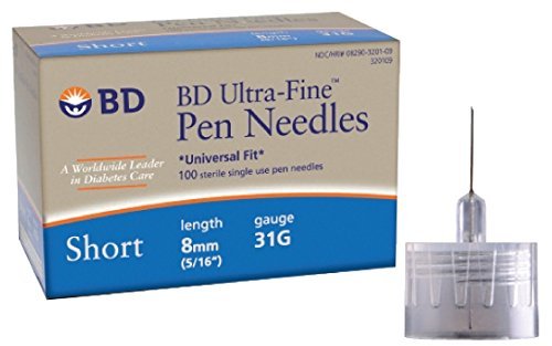 BD Diabetic Pen Needle, 31G x 5/16, Box of 100, 320109