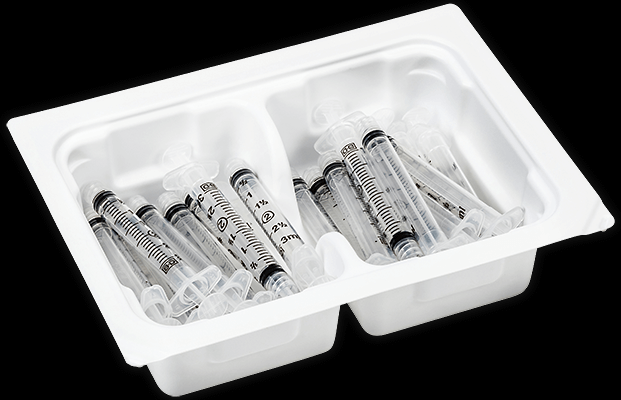 BD Luer-Lok Syringe Tip, Sterile Convenience Tray, 3 ML, Pack/25