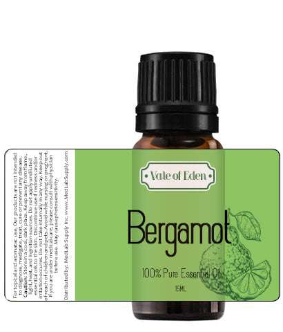Bergamot Pure Essential Oil .5 fl oz/15ml, By Vale of Eden