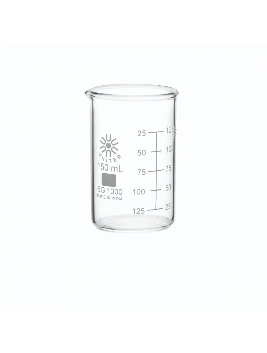 United Scientific, 150ML Glass Beaker, Low Form
