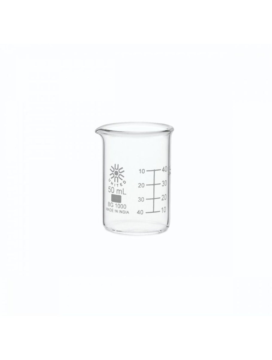 United Scientific, 50ML Glass Beaker, Low Form