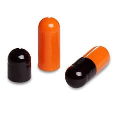 Empty Vegan Capsules, Size 1, Black & Orange, Qty. 500 in Eco-friendly Kit