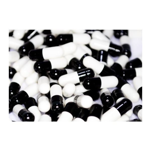 Empty Gelatin Capsules Size 0 Black/White (Bag of 500)