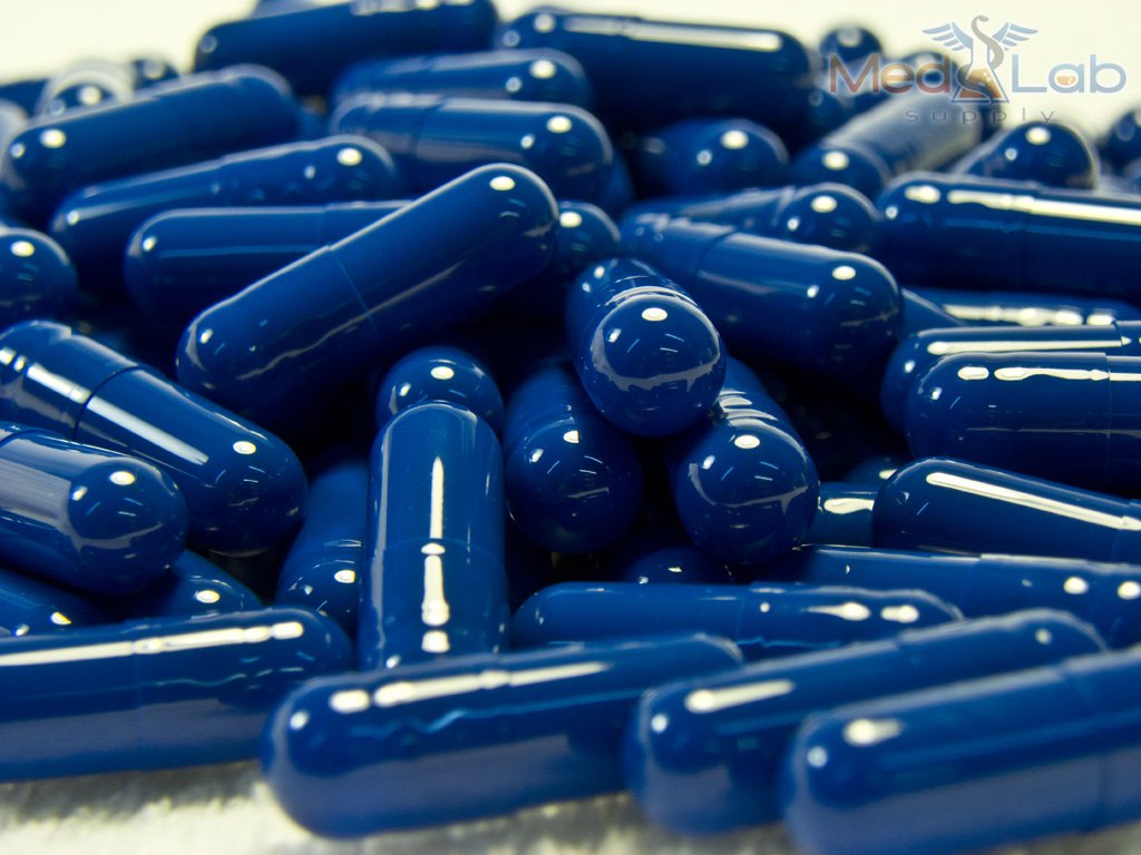 Turquoise Empty Gelatin Capsules, Size 1 (Qty. 500)