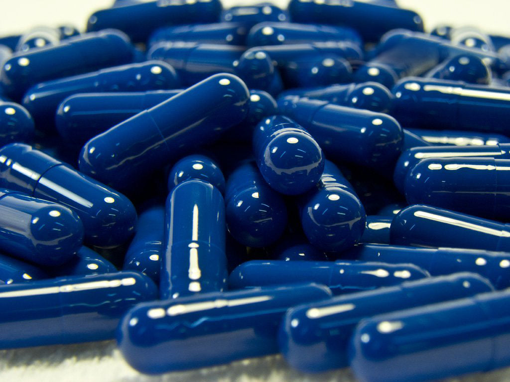 Blue Empty Gelatin Capsules, Size 0, Qty. 500