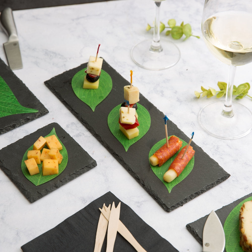 1-Piece Black Slate Tray for Appetizers & Cheese Boards, 4" W x 11.50" L