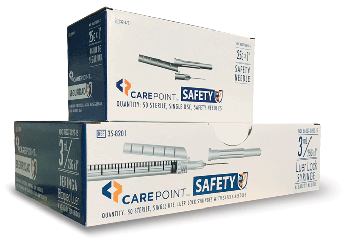 Carepoint Safety 1ml x 23g x 1" needle, Box of 50, 35-8204