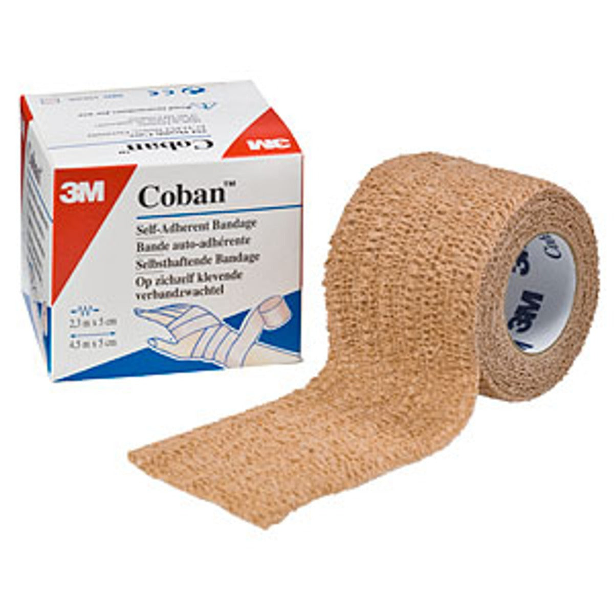 3M Coban Self-Adherent Wrap, 3" x 5 yds, Tan, 1583, Pack of 1