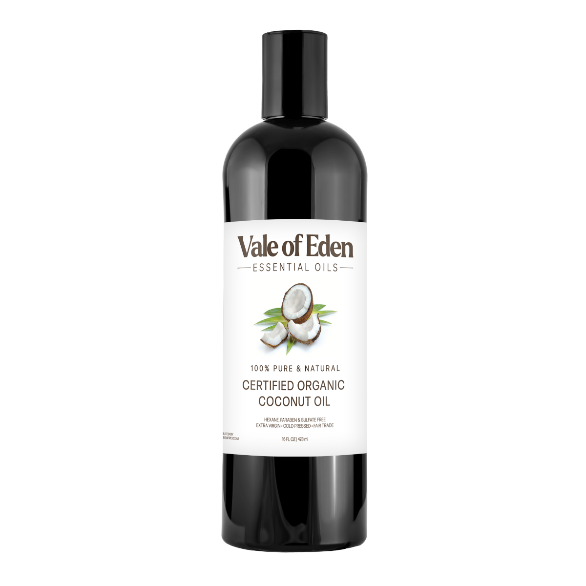 Coconut Oil, 100% Certified Organic, Extra Virgin, Cold Pressed, 16 fl oz/480ml