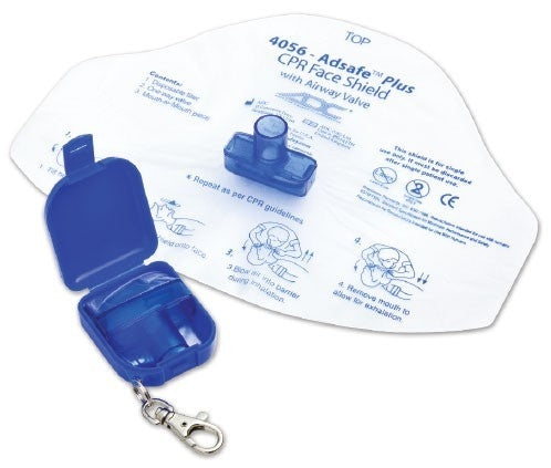 ADC Adsafe Plus CPR Face Shield with 1 Way Valve, Royal Blue