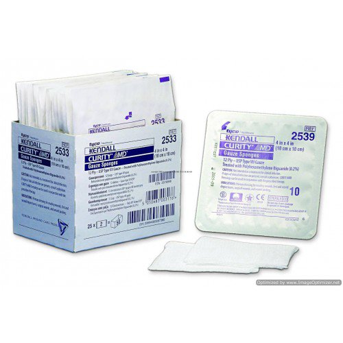 Curity AMD Gauze Sponge 2539 4x4-12Ply-Bx of 10