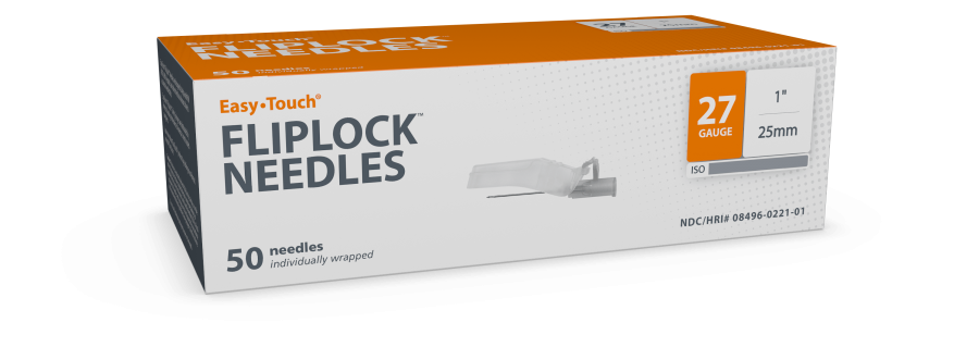 EasyTouch FlipLock Safety Hypodermic Needles, Sterile