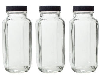 Glass French Square Bath Salt Aromatherapy Bottle, 16 oz