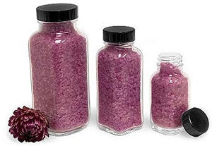 Glass French Square Bath Salt Aromatherapy Bottle, 16 oz