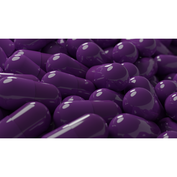 Purple Empty Gelatin Capsules Size 00, Qty 1500 in Resealable Stand up pouches